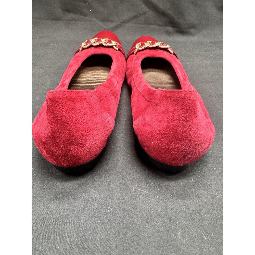 AGL Attilio Giusti Leombruni Red Wine Buckles Ballet Flats Size 39 Sz 8.5 - Picture 6 of 10